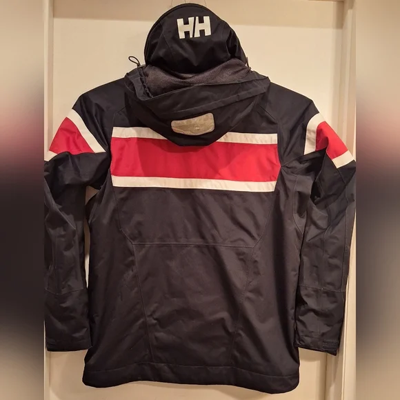 Helly Hansen Crew Hooded Women's  Large Jacket Black Red White Waterproof, HH - Picture 3 of 11